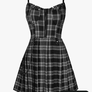 Goth punk plaid women's medium dress